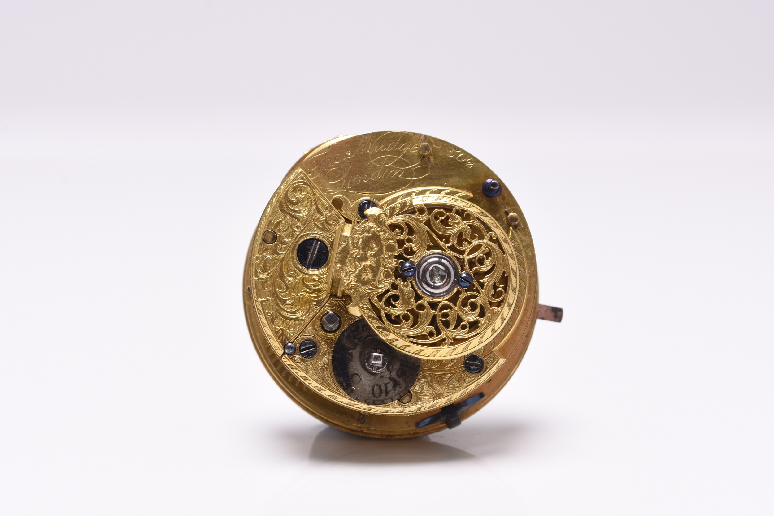 Thomas Mudge: A mid 18th century centre seconds cylinder pocket watch movement Halls Fine Art